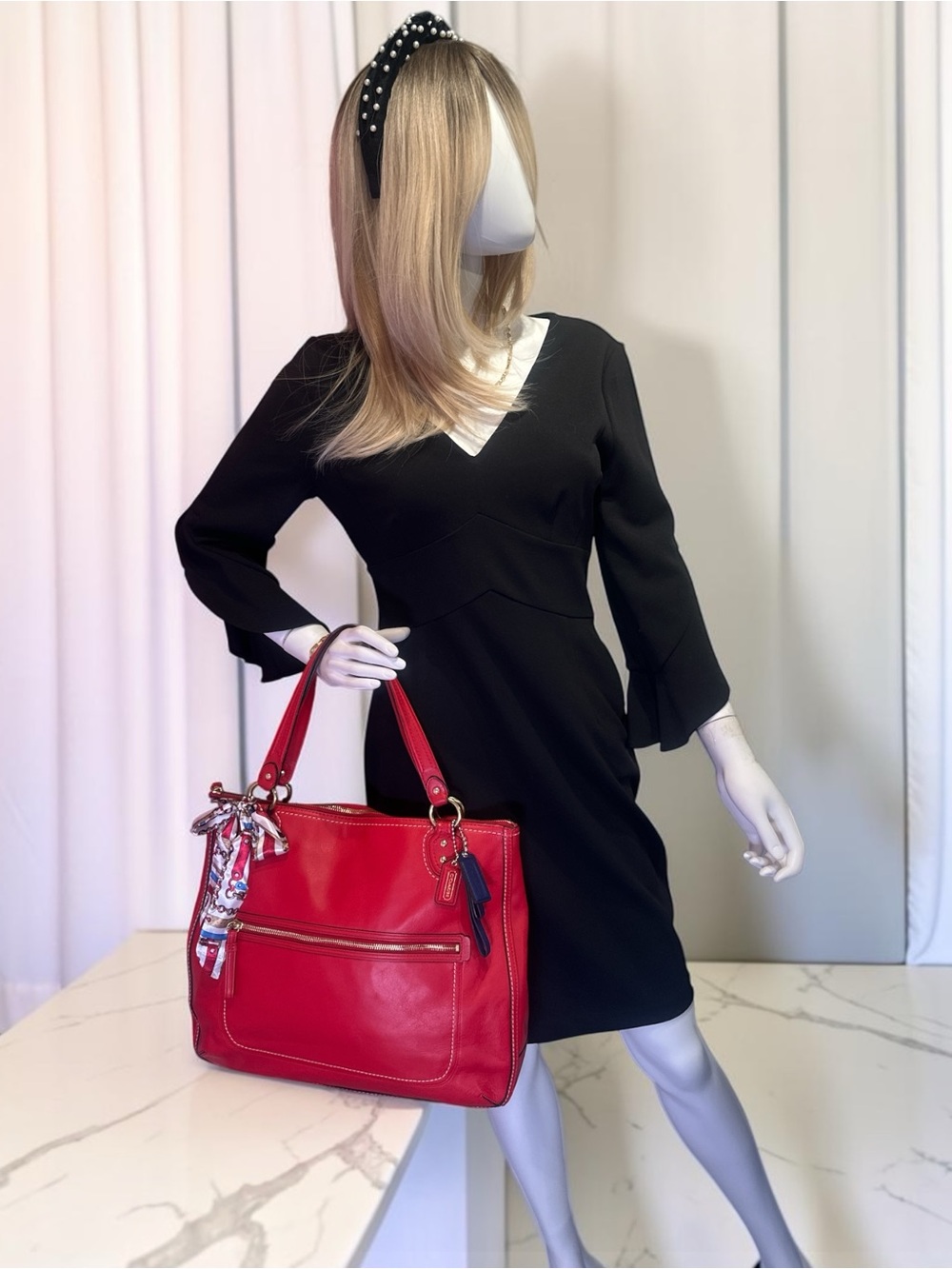 Coach Poppy Hallie Leather Tote - Picture 15 of 16